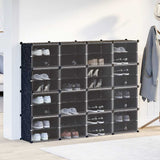 Vidaxl Storage furniture with 16 compartments and doors Polypropene Black