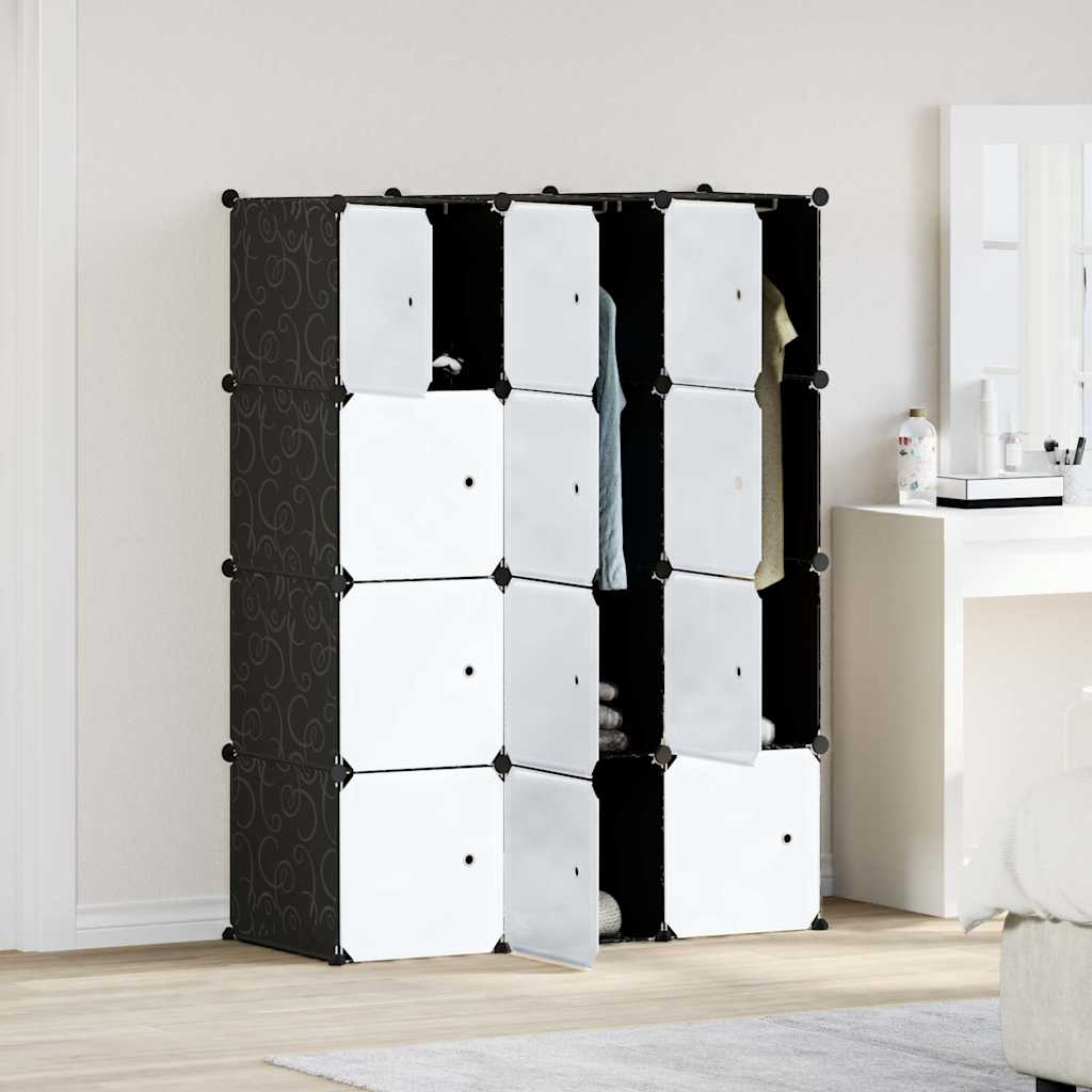 Vidaxl Storage furniture with 12 compartments and hanging rods polypropene