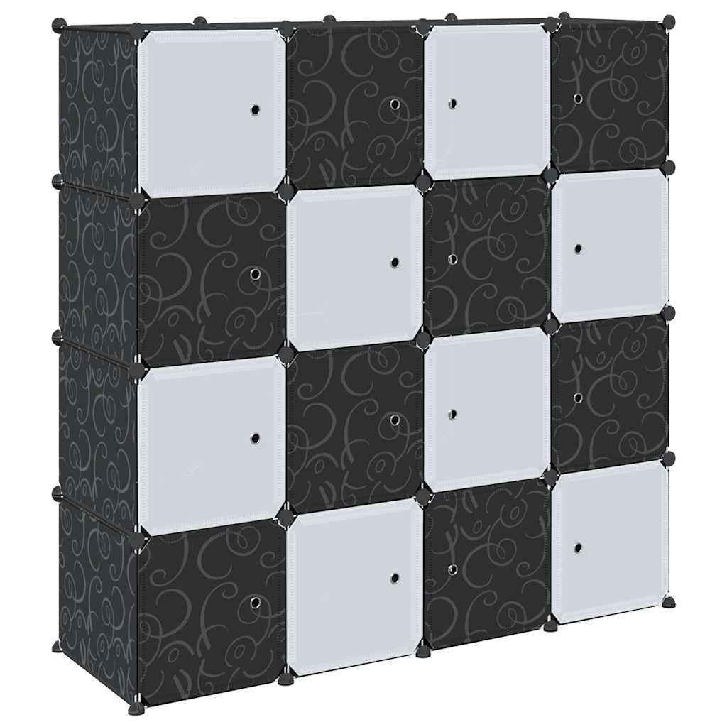 Vidaxl Storage furniture with 16 compartments and hanging rods polypropene