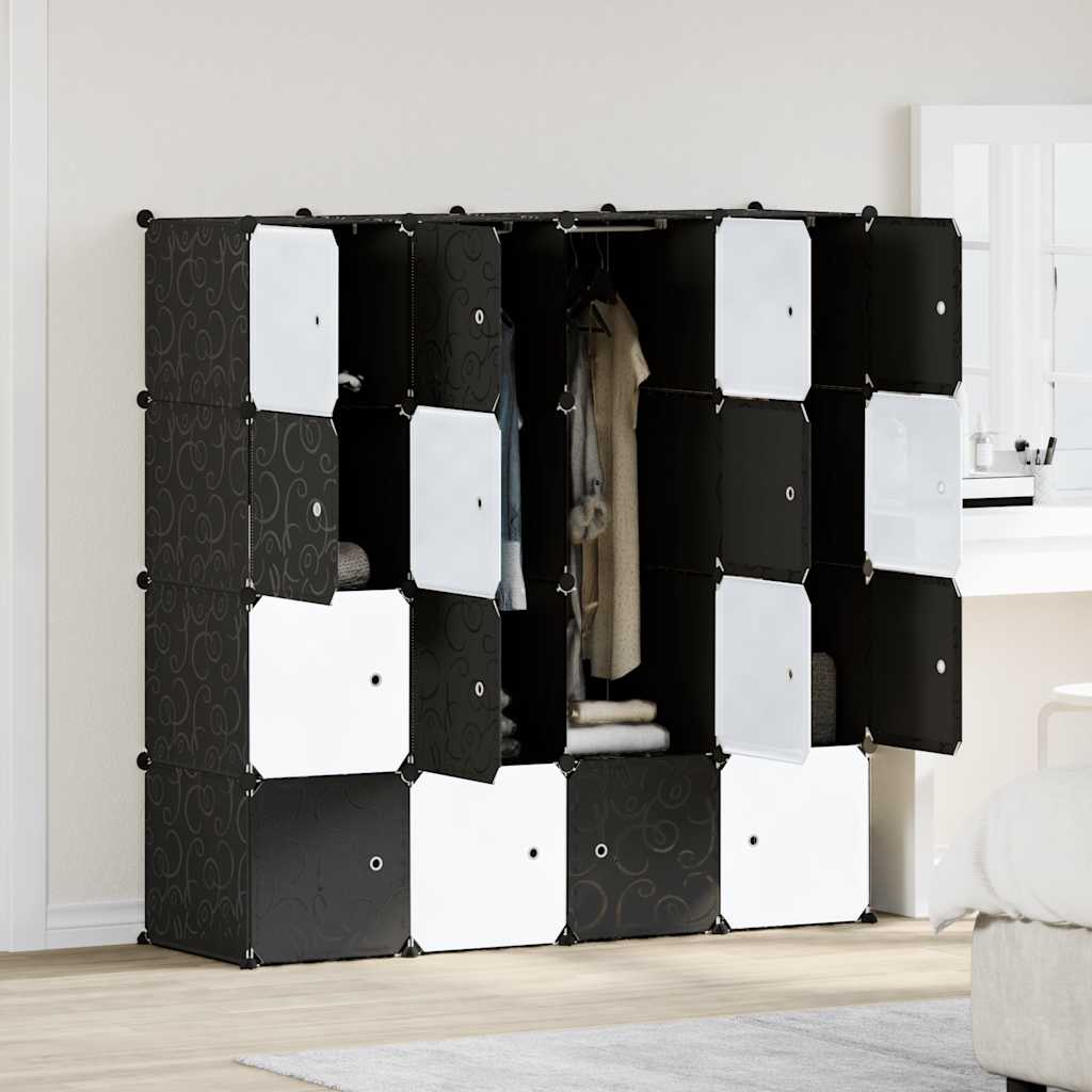 Vidaxl Storage furniture with 16 compartments and hanging rods polypropene