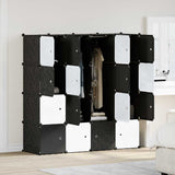 Vidaxl Storage furniture with 16 compartments and hanging rods polypropene