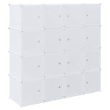 Vidaxl Storage furniture with 16 compartments and hanging rods polypropene