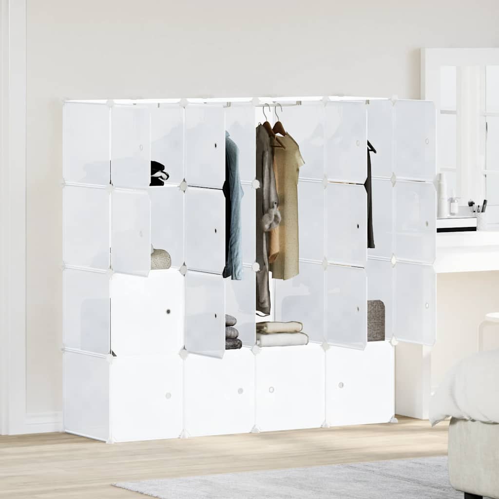 Vidaxl Storage furniture with 16 compartments and hanging rods polypropene