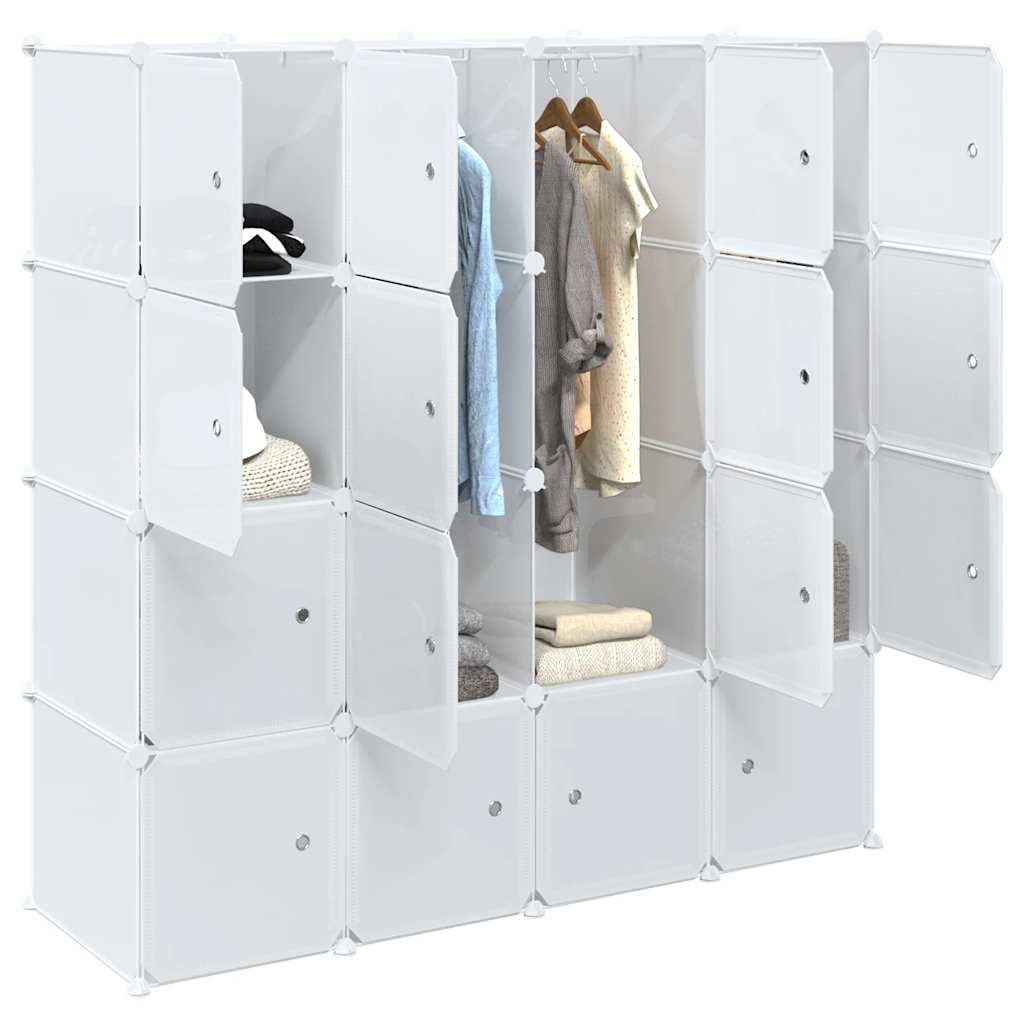Vidaxl Storage furniture with 16 compartments and hanging rods polypropene