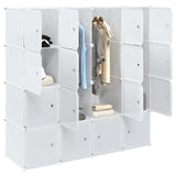 Vidaxl Storage furniture with 16 compartments and hanging rods polypropene