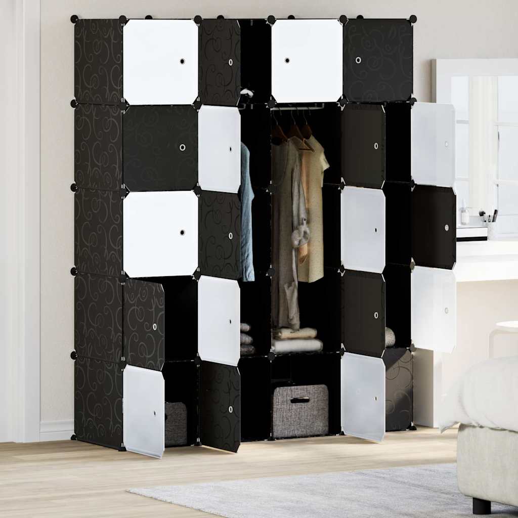 Vidaxl Storage furniture with 20 compartments and hanging rods polypropene