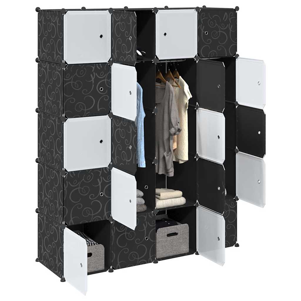 Vidaxl Storage furniture with 20 compartments and hanging rods polypropene