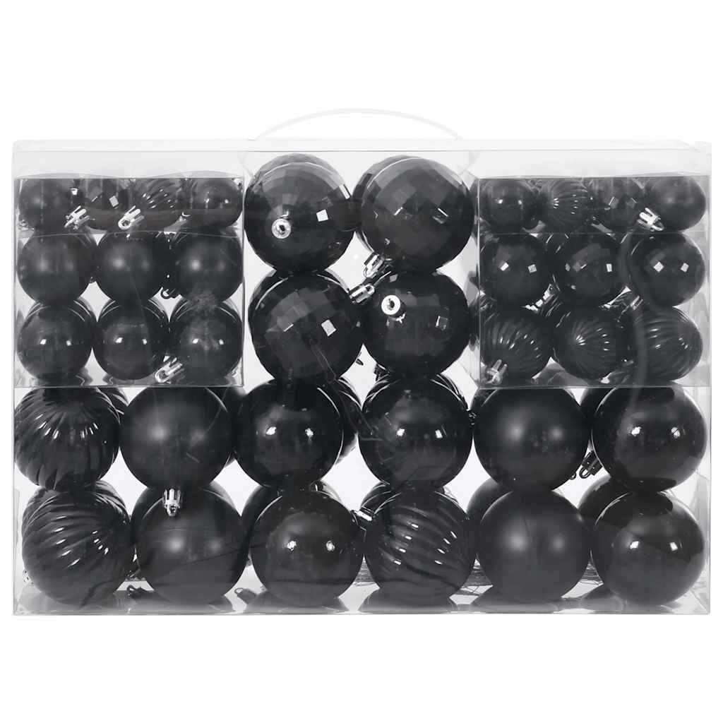 Vidaxl Christmas Balls 100 sts Ø3 4 6 cm černá