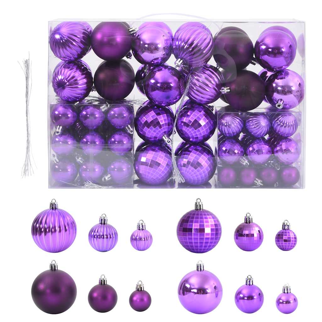 Vidaxl Christmas balls 100 sts Ø3 4 6 cm Lilac