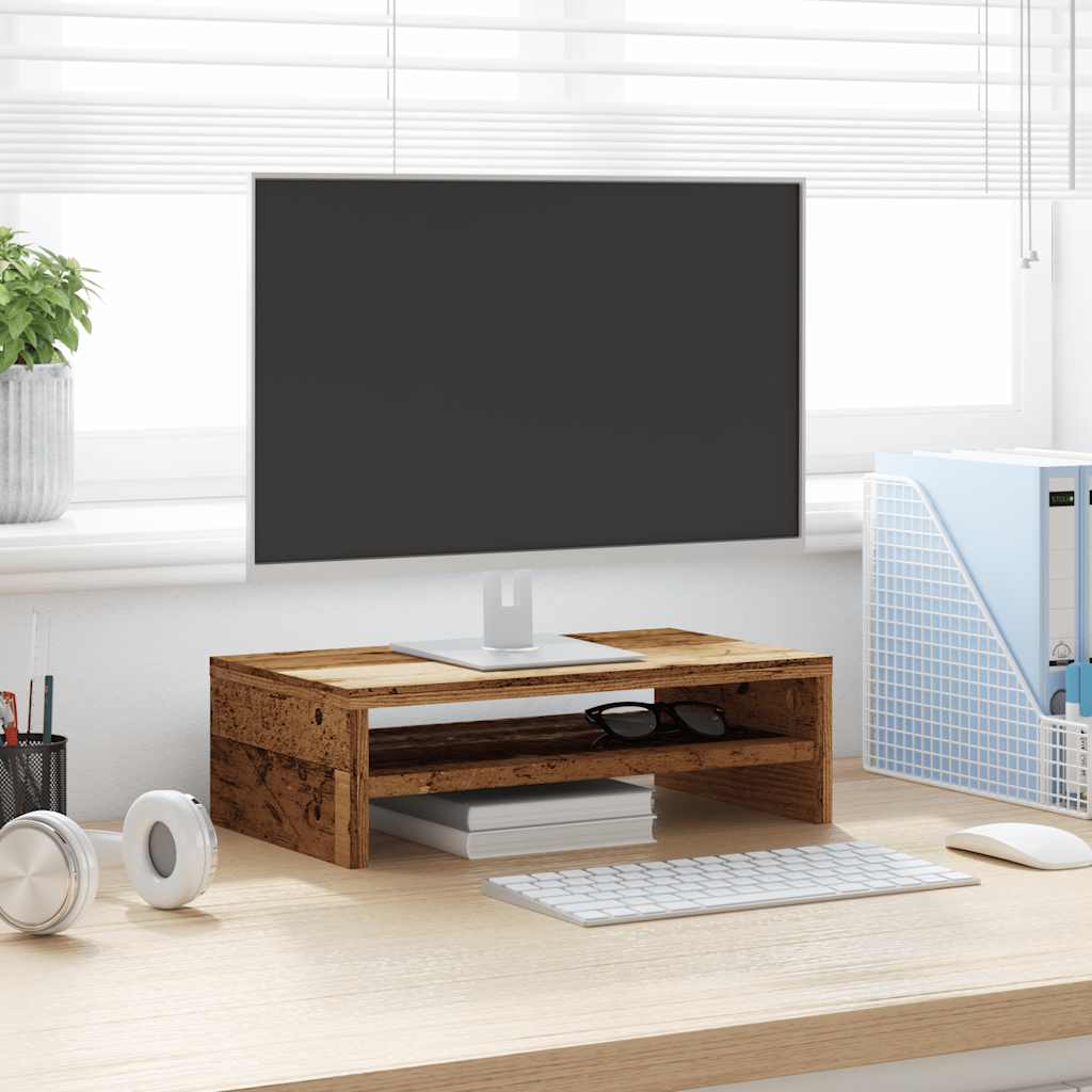 Vidaxl Monitor stojan 42x24x13 cm Zpracované dřevo staré dřevěné barvy