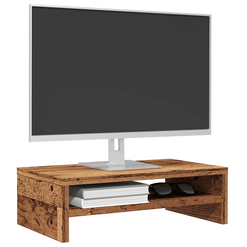 Vidaxl Monitor stojan 42x24x13 cm Zpracované dřevo staré dřevěné barvy