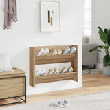 Vidaxl Mauer Schong Shoe Cabinet 80x18x60 CM veraarbechte Holz Kameran Oakfaarf
