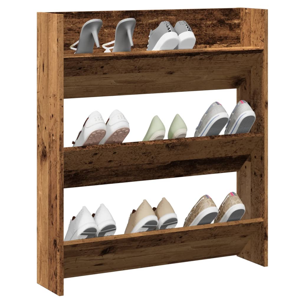 VidaXL wall shoe cabinet 80x18x90 cm Properted wood old wood colored