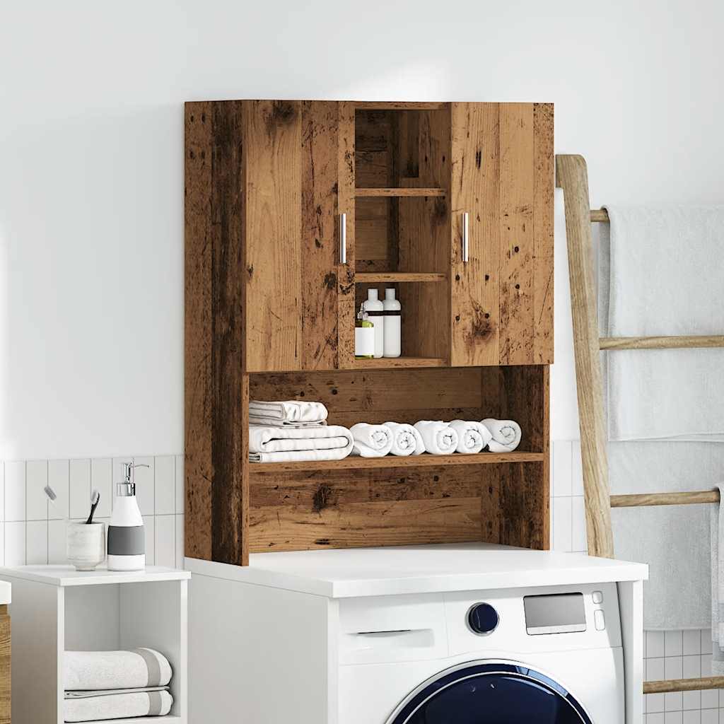 Vidaxl washing machine cupboard 70.5x25.5x90 cm old wood -colored