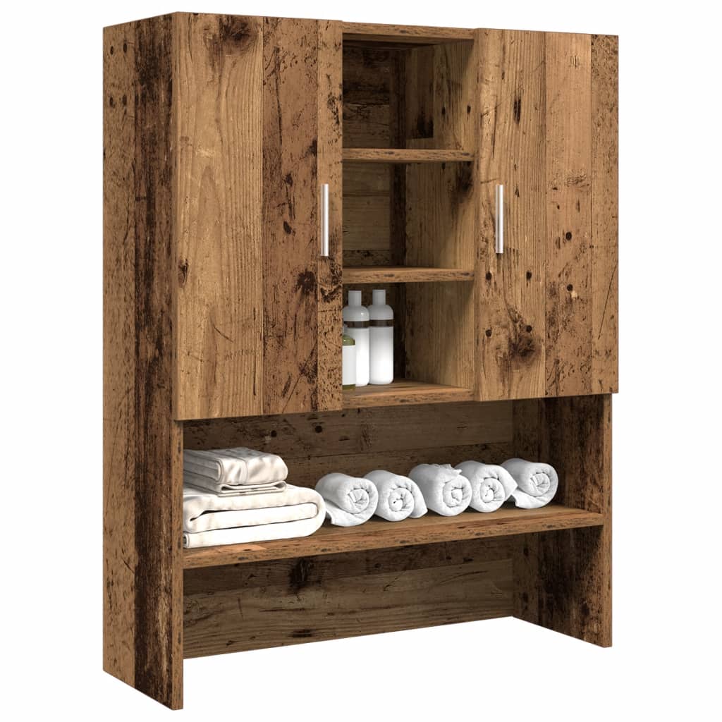 Vidaxl washing machine cupboard 70.5x25.5x90 cm old wood -colored