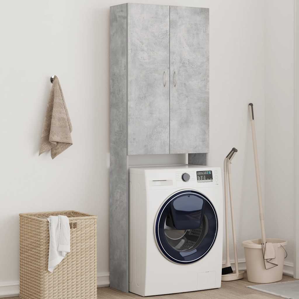 Vidaxl washing machine cabinet 64x25.5x190 cm concrete price