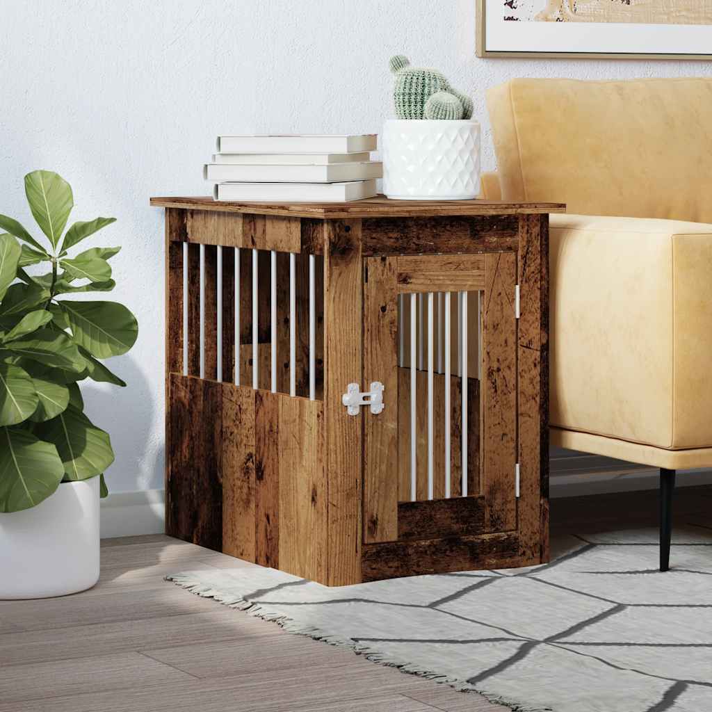 Vidaxl Hondenbench 45x62x59 cm de madera procesada de madera vieja