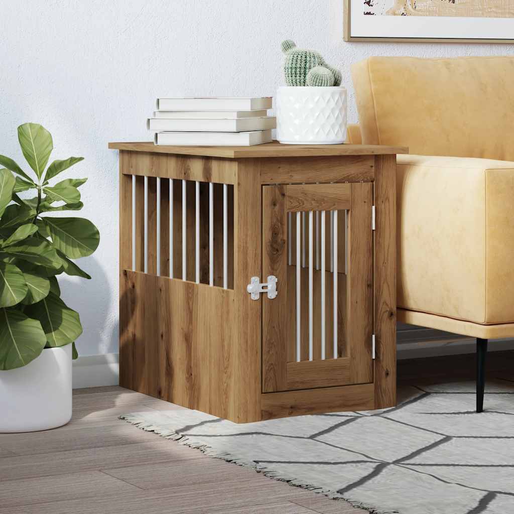 Vidaxl Hondenbench 45x62x59 cm Behandlet trehistet eik -farget