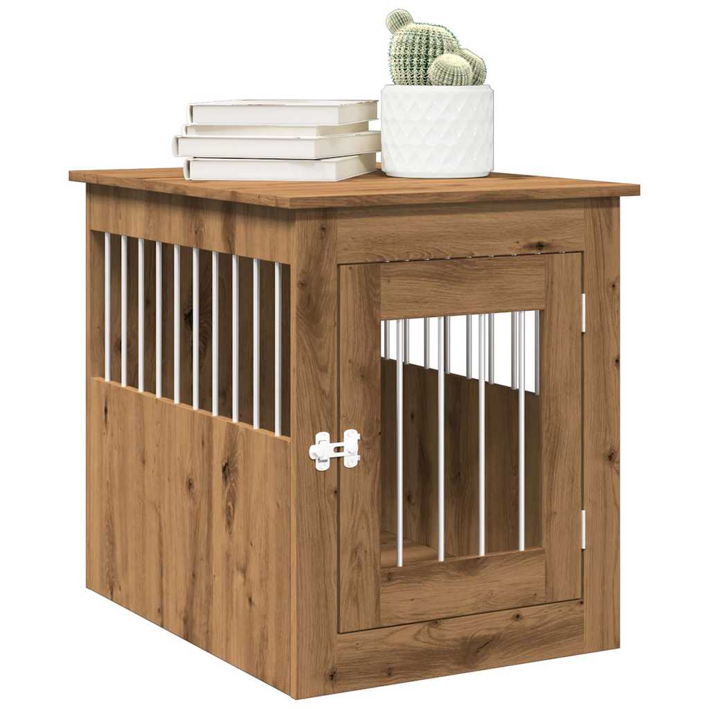 VidaXL Hondenbench 55x75x65 cm processed wood artisanal oak colored