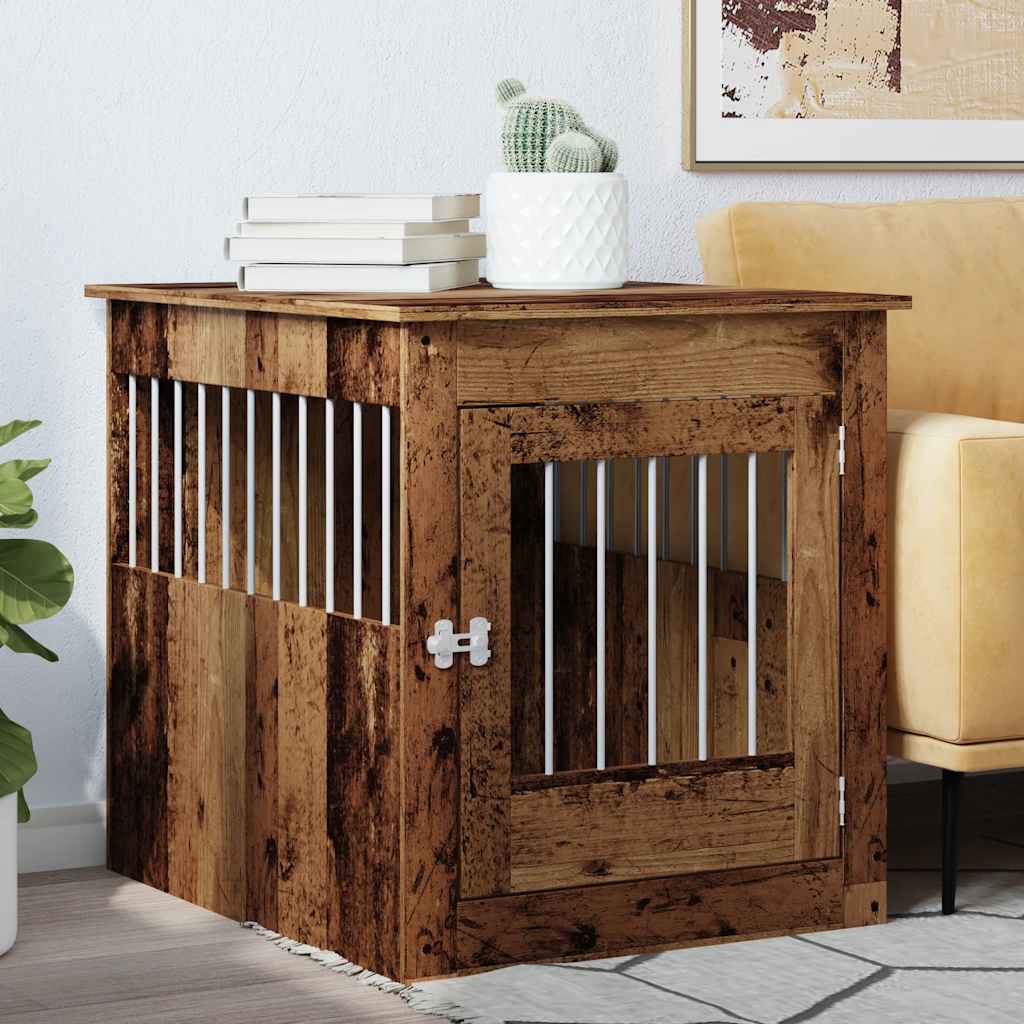 Vidaxl Hondenbench 64,5x80x71 cm Behandlet tre gammelt trefarget