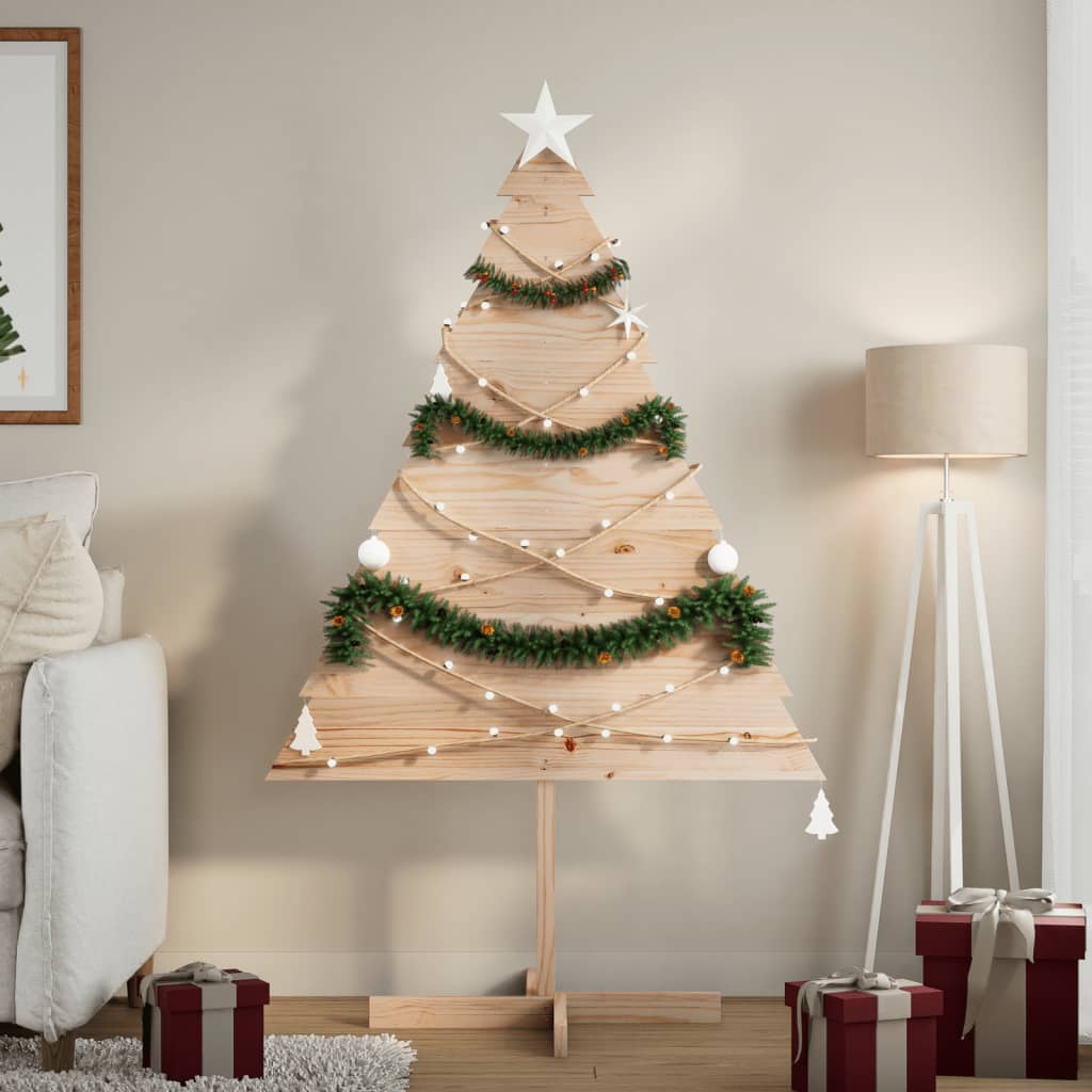 Vidaxl Chrëschtdeeg dekoréieren Chrëschtbeemchen 150 cm falt Holz