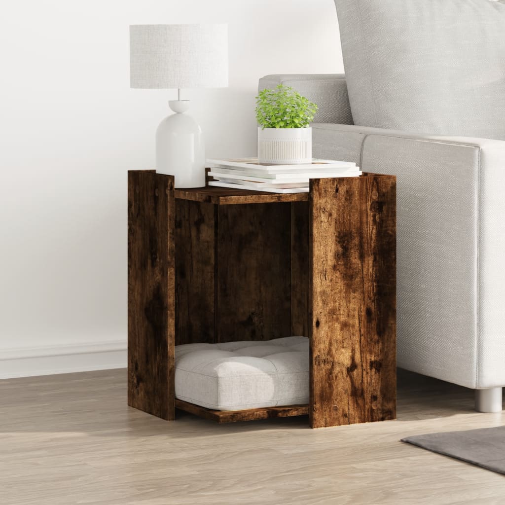 Vidaxl Cattenbakkast 42x42x51 cm de madera procesada de roble ahumado