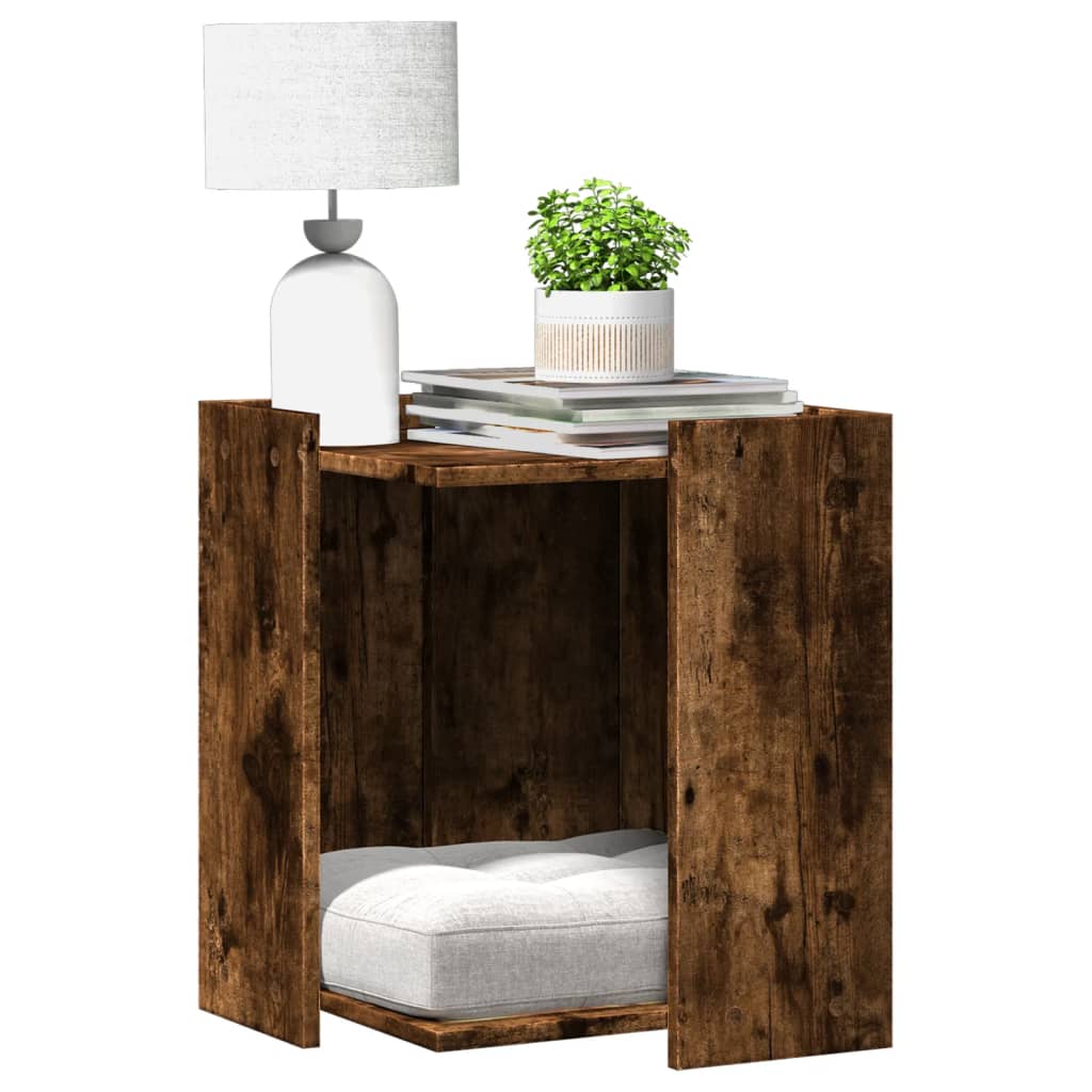 Vidaxl Cattenbakkast 42x42x51 cm de madera procesada de roble ahumado