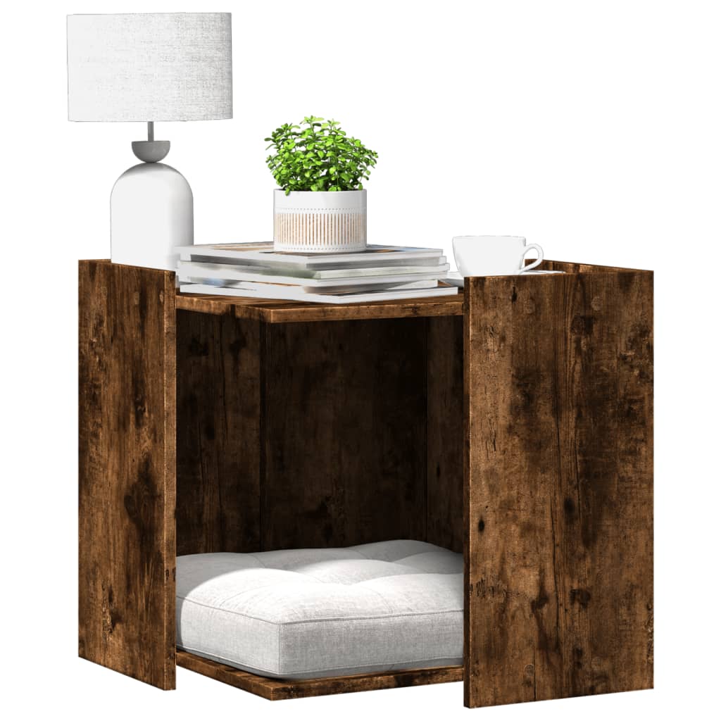 Vidaxl Cattenbakkast 53x53x51 cm Properted Wood Smoked Oak colored
