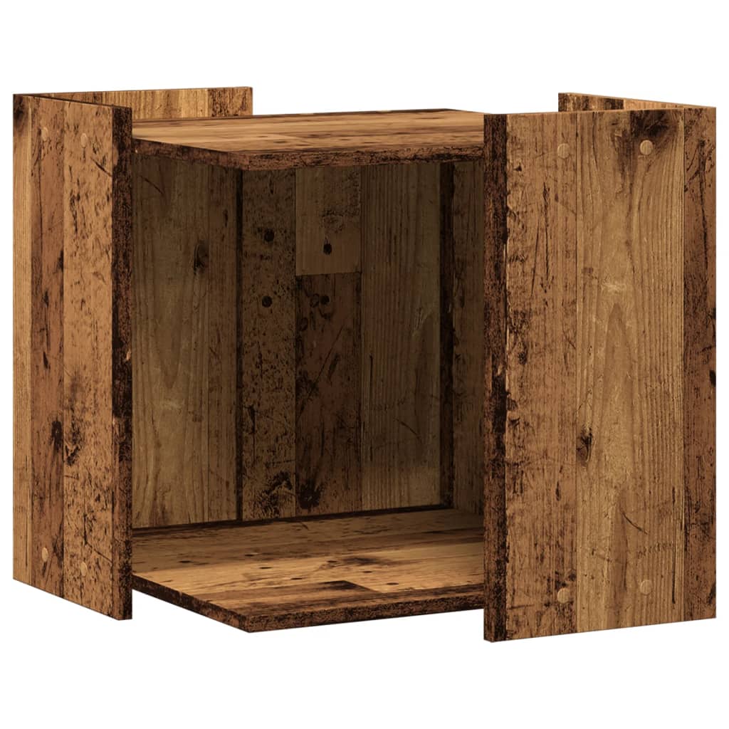 VidaXL Kattenbakkast 53x53x51 cm processed wood old wood colored