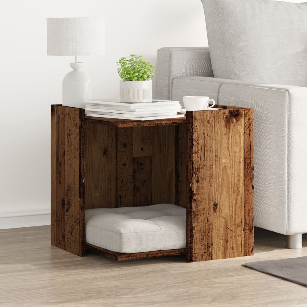 VidaXL Kattenbakkast 53x53x51 cm processed wood old wood colored