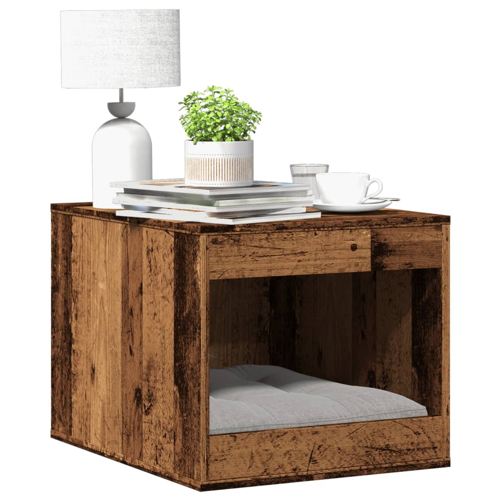 VidaXL Kattenbakkast 47x59x42 cm processed wood old wood colored