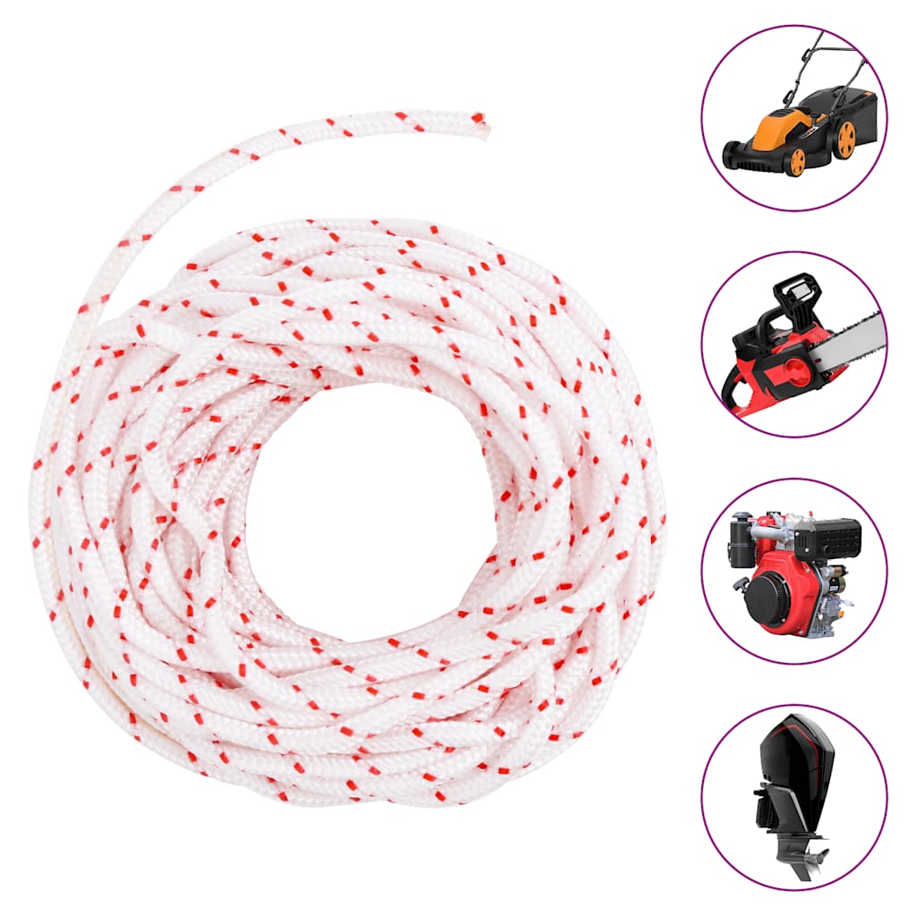 Vidaxl Trekkockord Start Kord Wäiss a rout Ø4 mm 10 m nylon