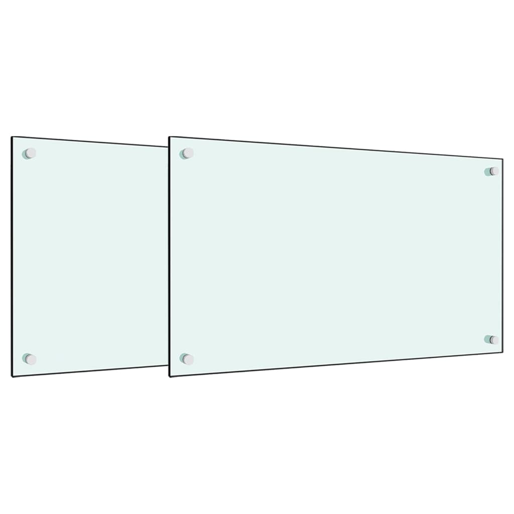 VidaXL SPATE SCREENS KITCHEN 2 ST 70x40 cm hardened glass white