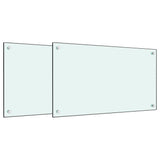 VidaXL SPATE SCREENS KITCHEN 2 ST 70x40 cm hardened glass white