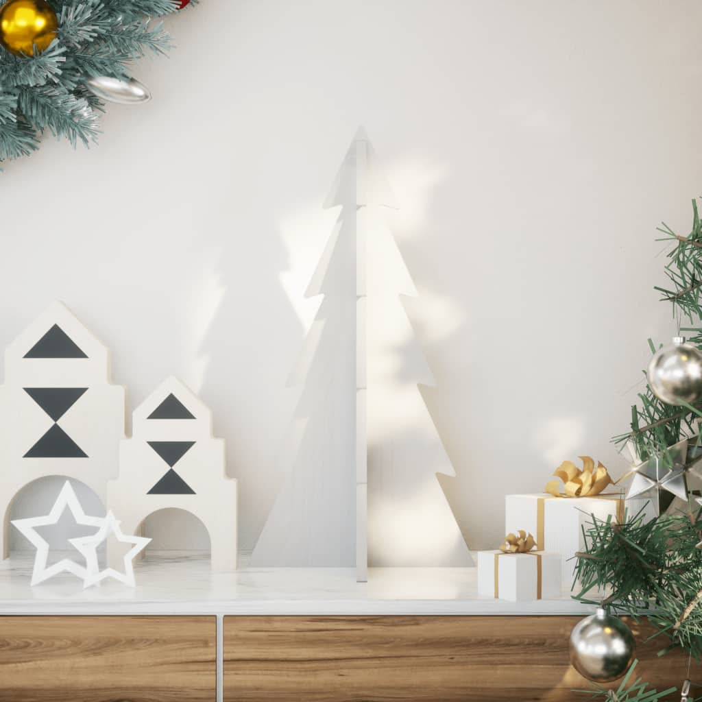 Vidaxl Weihnachtsdekoration Weihnachtsbaum 59,5 cm Festkiefer weiß