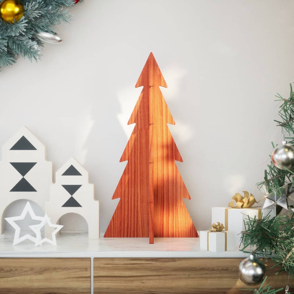 Vidaxl Decoración de Navidad Árbol de Navidad 59.5 cm Pino sólido Brown