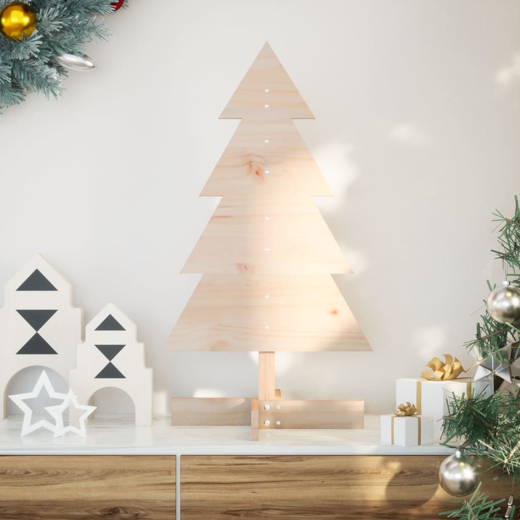 Vidaxl juledekoration juletræ 80 cm solid fyrretræ