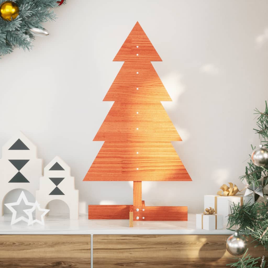 Vidaxl Christmas decoration Christmas tree 80 cm Solid pine wash brown