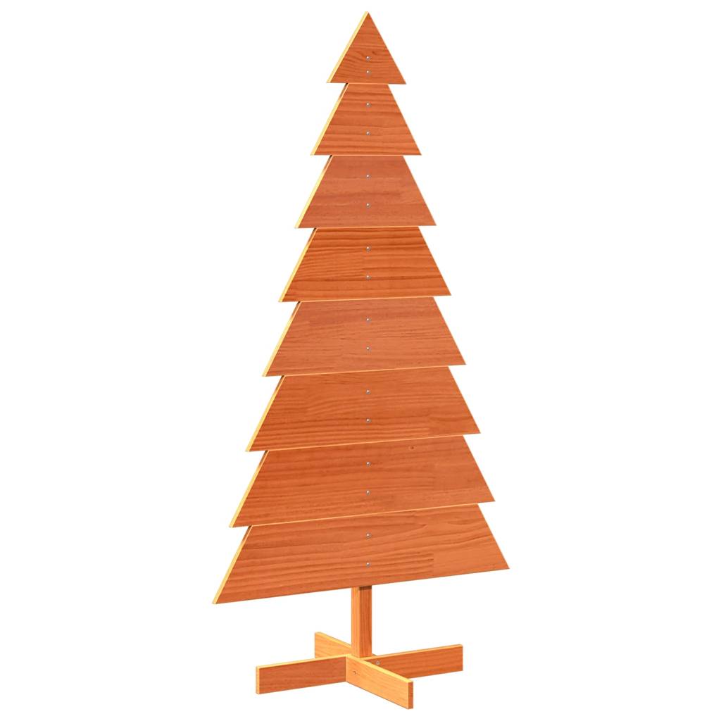 Vidaxl juledekoration juletræ 150 cm solid fyrvask brun