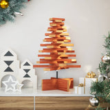 Vidaxl juledekoration juletræ 60 cm solid fyrvask brun
