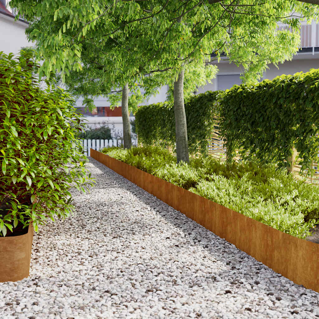 VidaXL grass edges 20 st 25x103 cm flexible weather steel