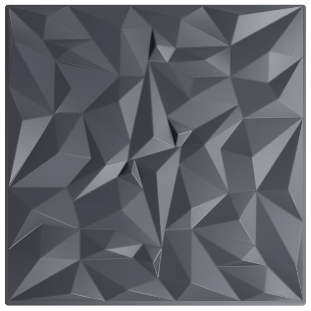 Vidaxl 48 St vægpaneler ametist 12 m² 50x50 cm XPS Gray