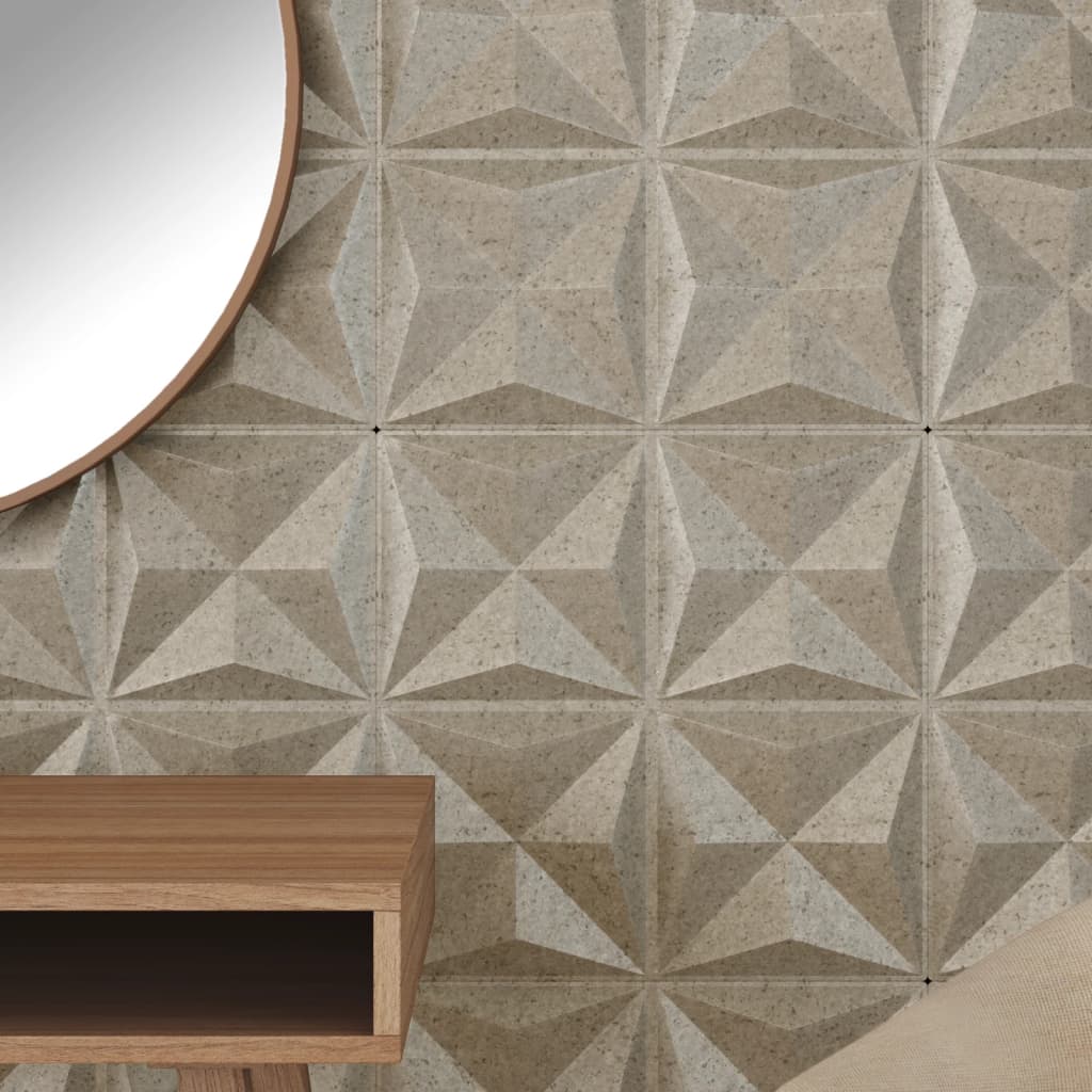 Vidaxl 48 Pannelli a parete ST Origami 12 m² 50x50 cm Calcestruzzo XPS