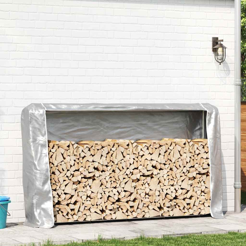 Vidaxl -Kamin mit Regenabdeckung 250x25x150 cm verzinkter Stahl