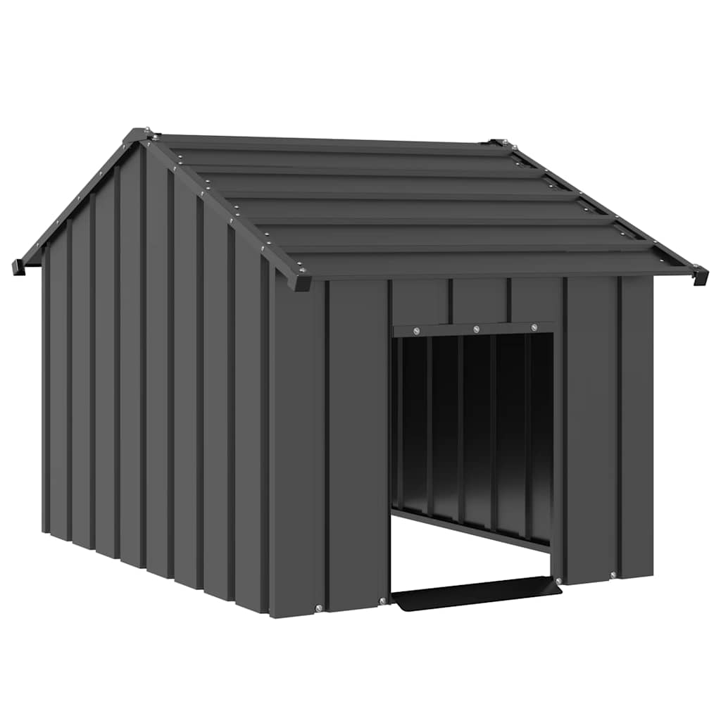 Vidaxl Hond Loftt mat Daach 83x130X85 cm galvaniséiert Stol