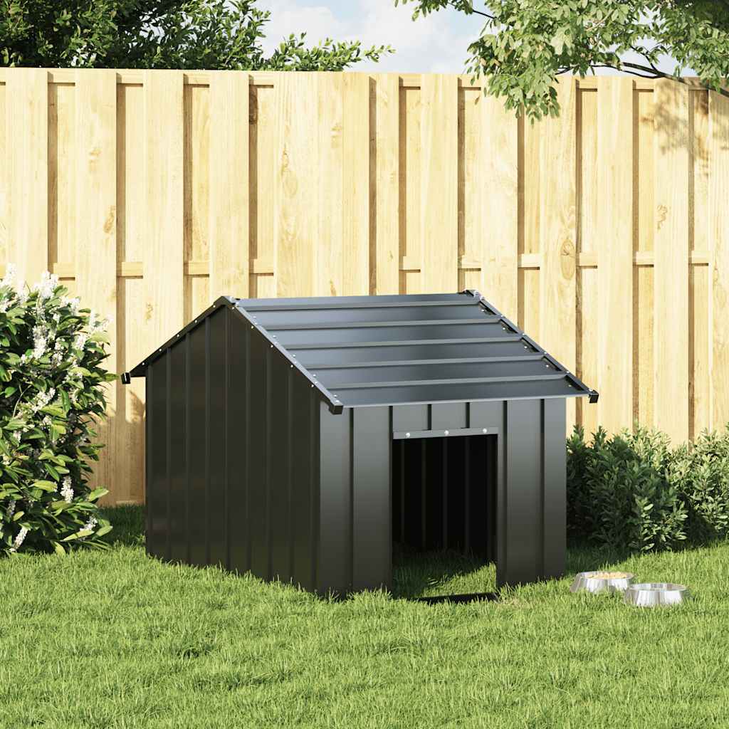 Vidaxl Hond Loftt mat Daach 83x130X85 cm galvaniséiert Stol