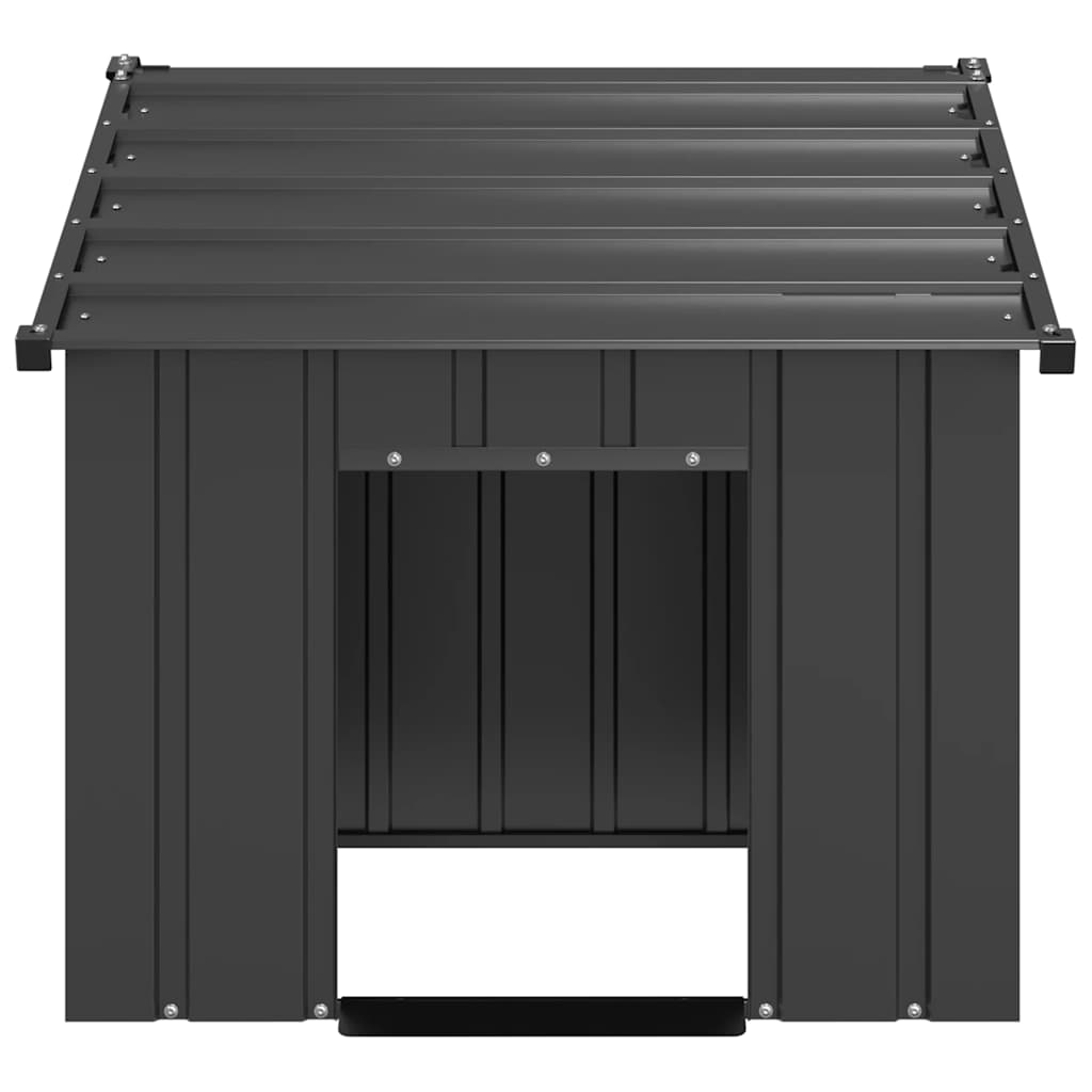 Vidaxl Hond Loftt mat Daach 83x130X85 cm galvaniséiert Stol