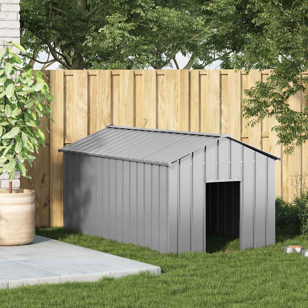 Casinha de cachorro Vidaxxl com telhado 114x202x101 cm aço galvanizado