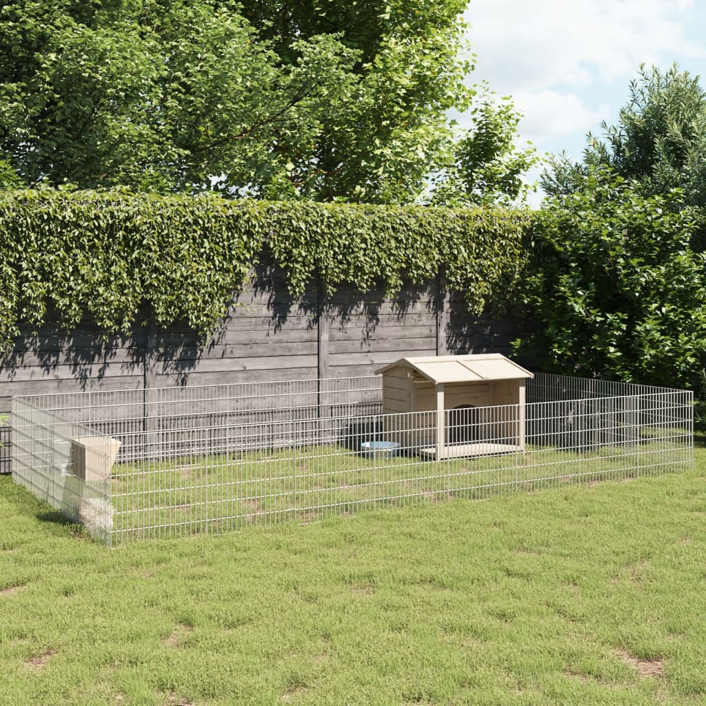 Vidaxl Animal Encosuation 24 Panels 54x60 cm galvanisert jern