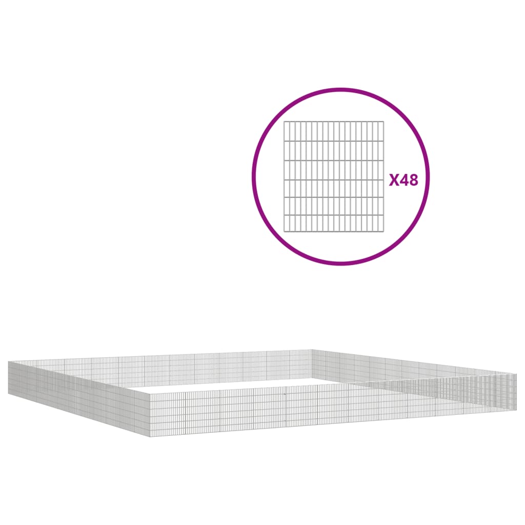 VidaXL Animal Storage 48 Panels 54x60 cm Galvanized iron